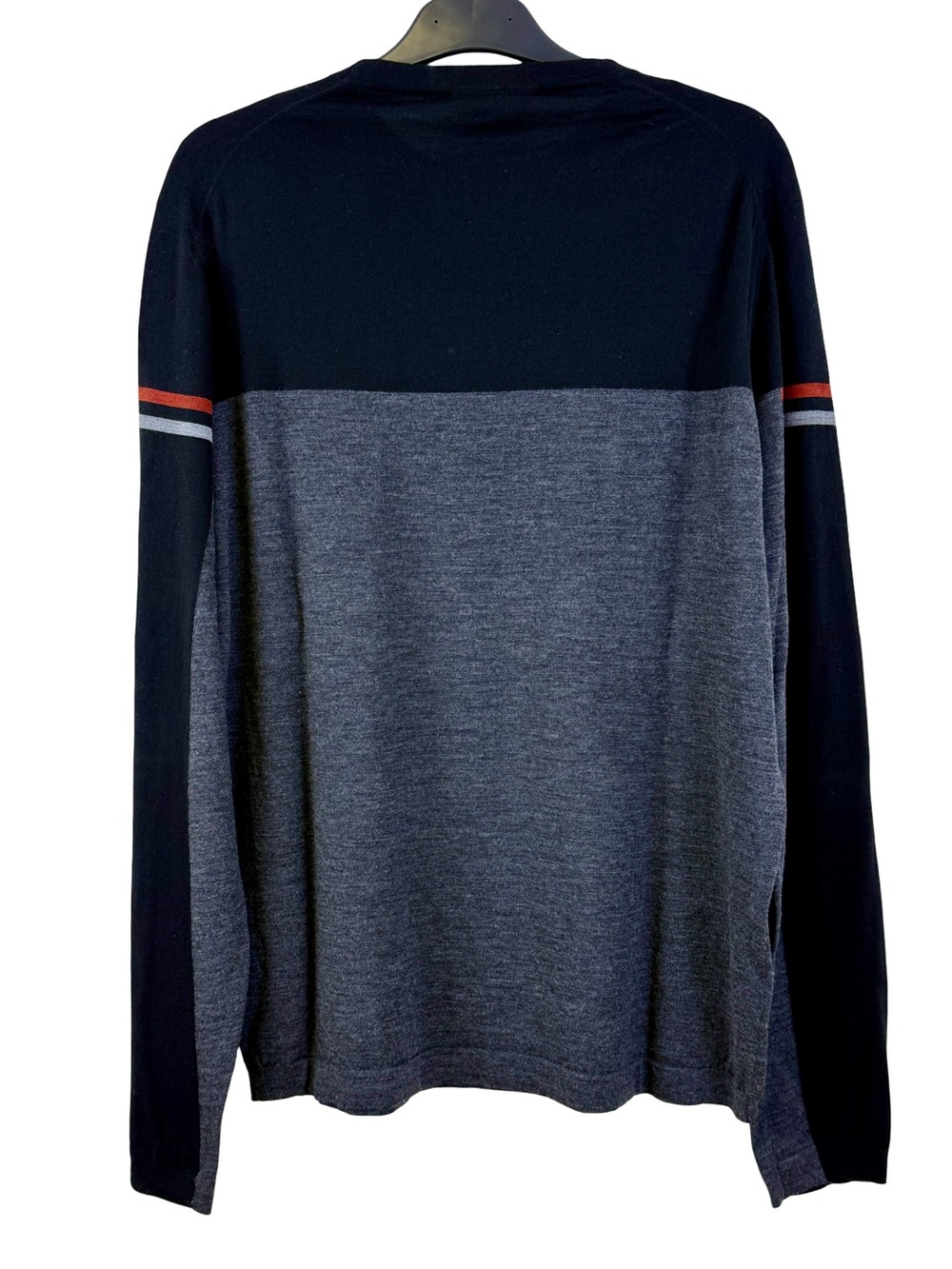 HERMES CREWNECK COLOR-BLOCK WOOL KNIT SWEATER